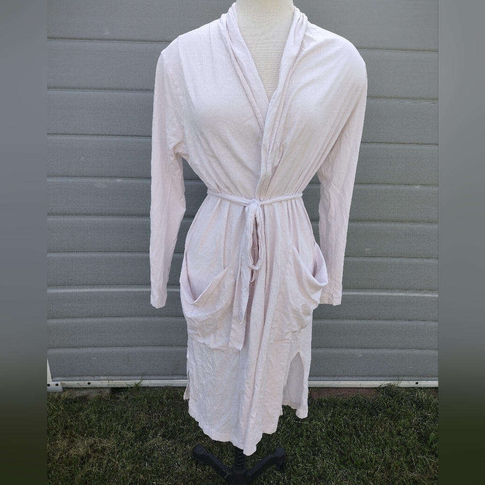 SKIN Organic Coleen organic Pima cotton jersey robe Pink size 2 Medium